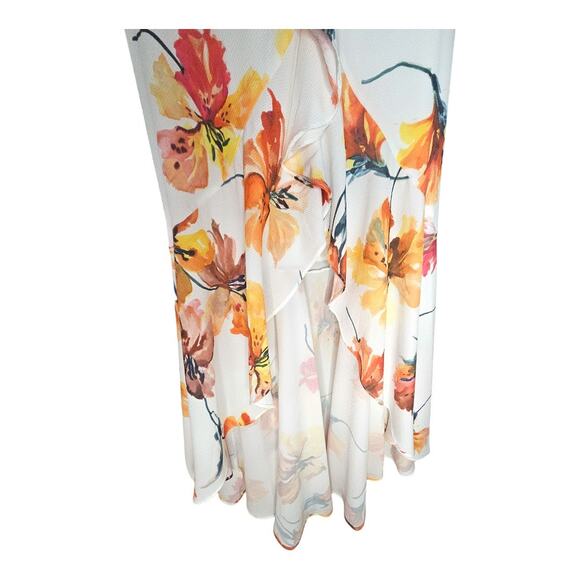 NEW Premier Amour High-Low Fit & Flare White Ruffle Floral Dress (Size: 16) - Picture 3 of 9